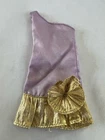 Vintage Barbie Doll Clothing From 1990’s Lavender & Gold Dress W/One Sleeve