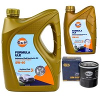 MotoröL Set Gulf Formula ULE 5W-40 6 Liter + ÖLfilter FüR Toyota RAV 4 II 2.0 D
