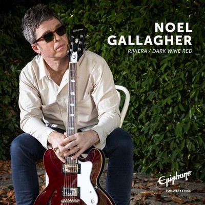 Epiphone Noel Gallagher Riviera halbakustische E-Gitarre Dark Wine Red