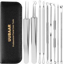9 PCS Blackhead Remover Tools, Pimple Popper Tool Kit  Comedone Silver