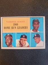 1961 Topps - League Leaders Hank Aaron, Ernie Banks, Eddie Mathews #43