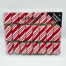 Robin Reed Red White Candy Cane Striped Mini Christmas Crackers NIB Table Decor