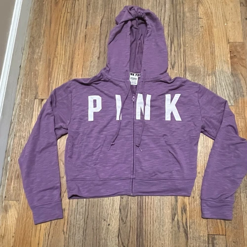 UNDERCOVER Victoria Secret ROSA Lavanda Light Felpa con Cappuccio e Cerniera S