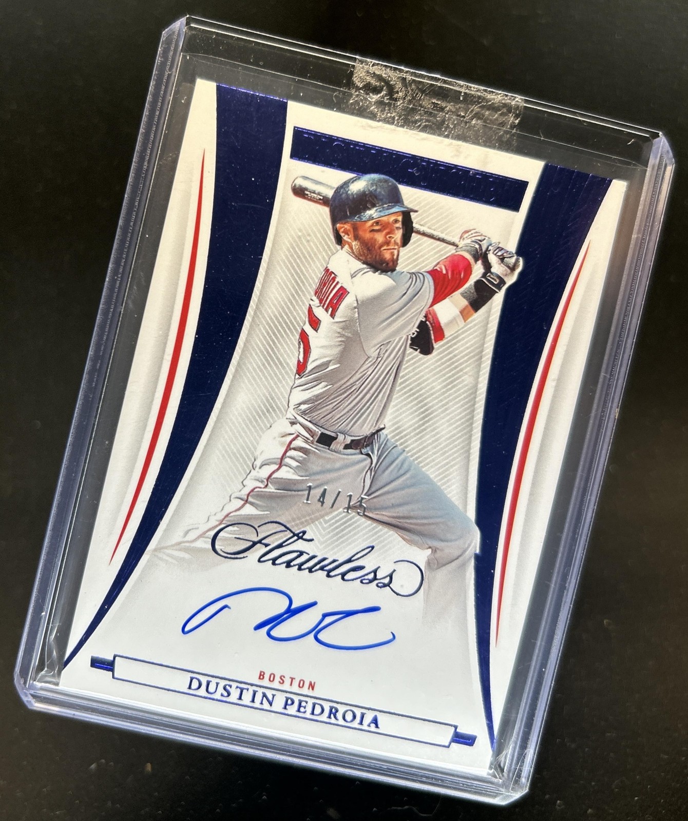 2023 Panini Flawless Dustin Pedroia Distinguished Sapphire Auto Autograph #/15
