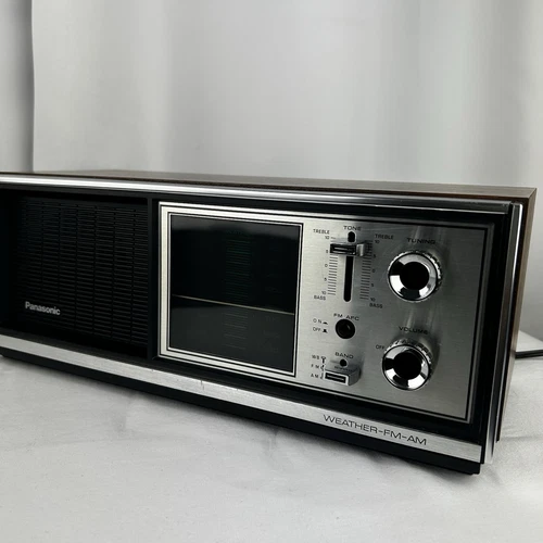 Vintage Panasonic RE-7273 Weather 3 Band FM AM Table Radio Silver Wood 1970s - Picture 2 of 9