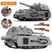 802PCS Technik WWII Maus Panzer Bausteine, Militär Klemmbausteine Spielzeug
