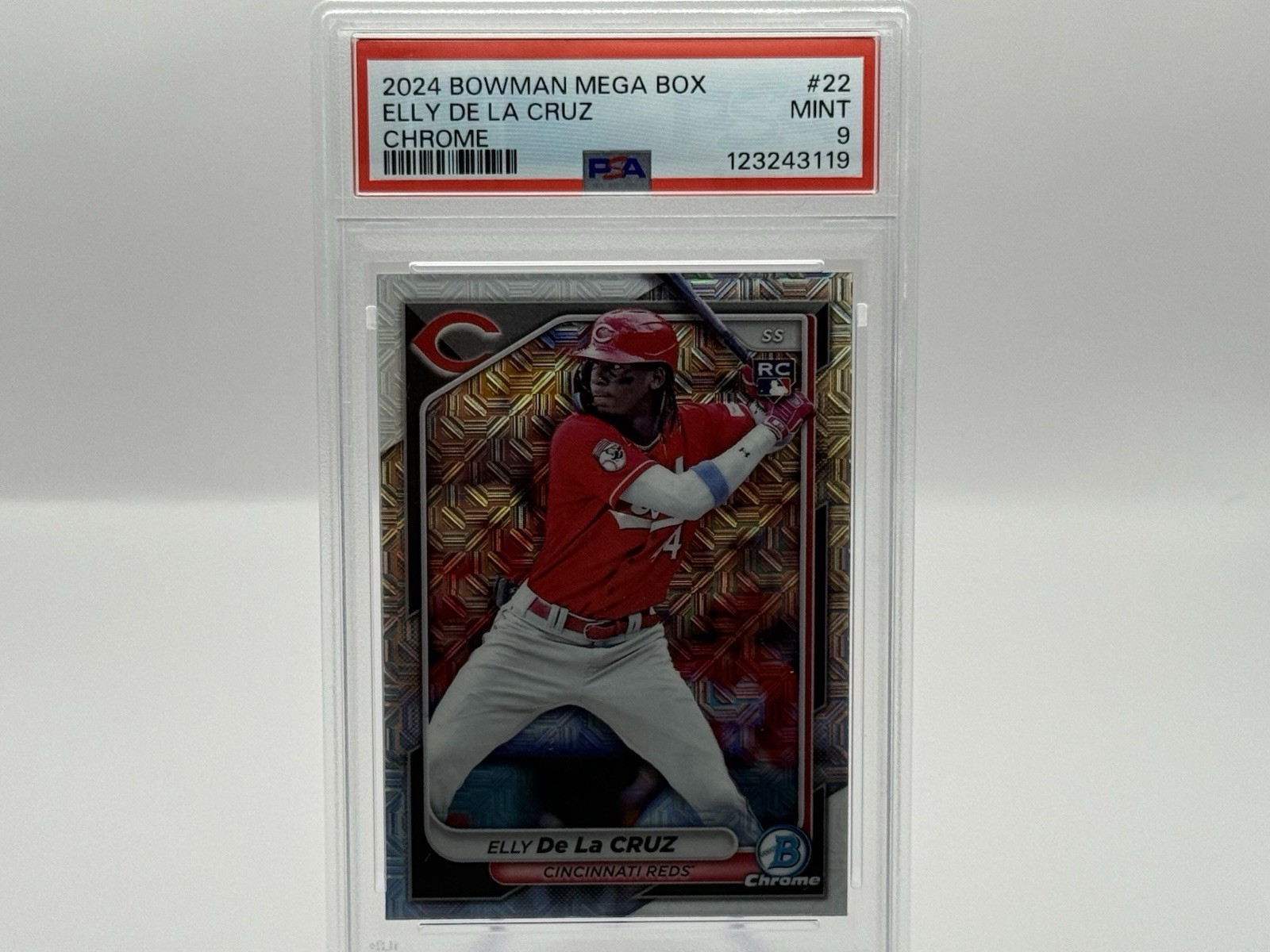 2024 Bowman Chrome Elly De La Cruz Rookie Mojo PSA 9 MINT #22 Reds MLB Card view 1