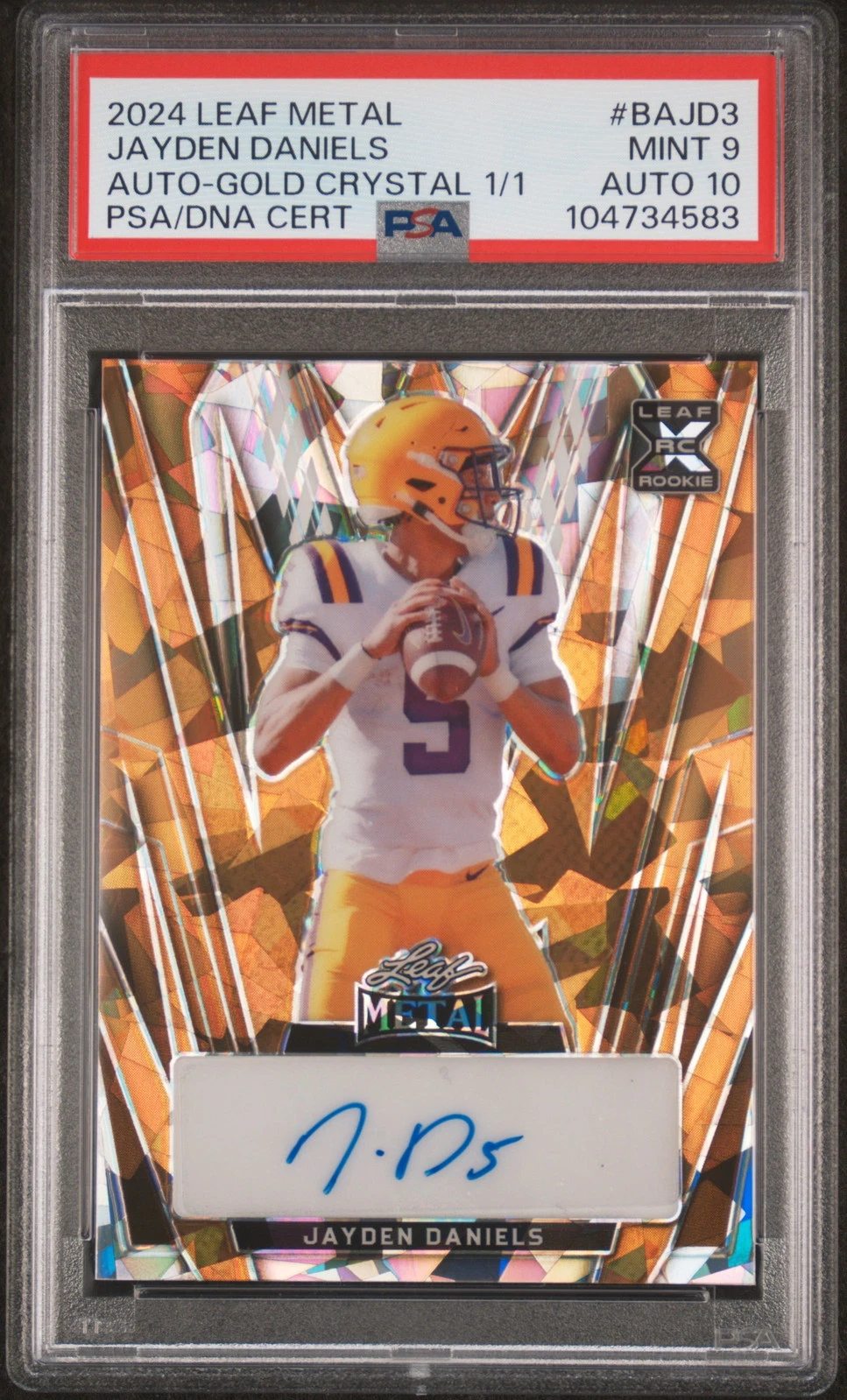 Jayden Daniels Leaf Metal Autographs #BAJD3 Gold 1/1