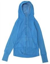 Reebok Womens Zip Hoodie Sweater UK 10 Small Blue IL16