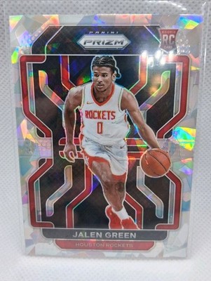 2021-22 Panini Prizm #306 Jalen Green Silver Cracked Ice Rookie RC Rockets   