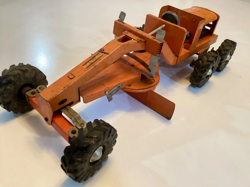 Camión de juguete Wyandotte vintage años 50 acero prensado carretera niveladora play wear naranja Foto 2 de 4