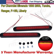 2x New 10 Red Led Truck Trailer Strip 3rd Brake Lights Rear Turn Tail Light Bar