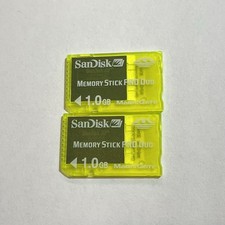 2 - Clear Yellow 1gb SANDISK PRO Duo memory stick for Sony PSP