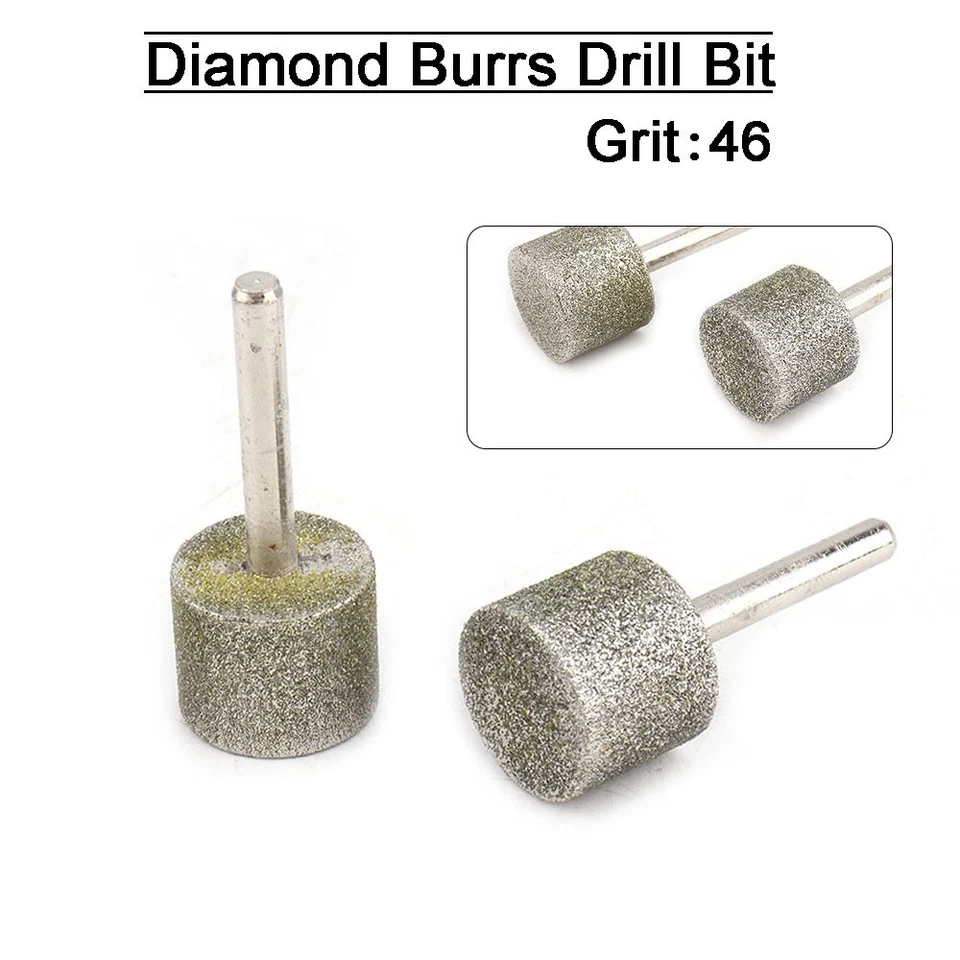 6-30mm Diamond Coated Grinding Head Cylinder Burr Bits F Dremel Rotary Tools 5pc - Image 4 of 4