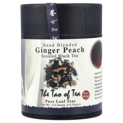 Scented Black Tea, Hand Blended, Ginger Peach, 4 oz (114 g)