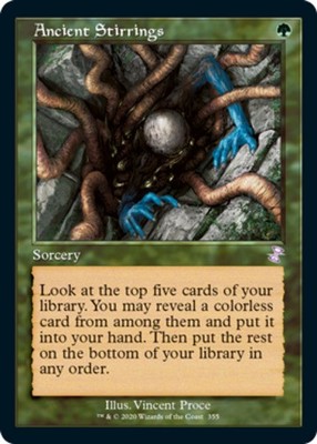 MTG Ancient Stirrings - Foil, Light Play, English Time Spiral Remastered