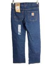 Carhartt Jeans Boys 12 Blue Carpenter Utility Denim Workwear Pants Relaxed Fit