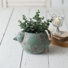 Colonial Tin Works Rustic Garden Bird Container, 9-inch Depth