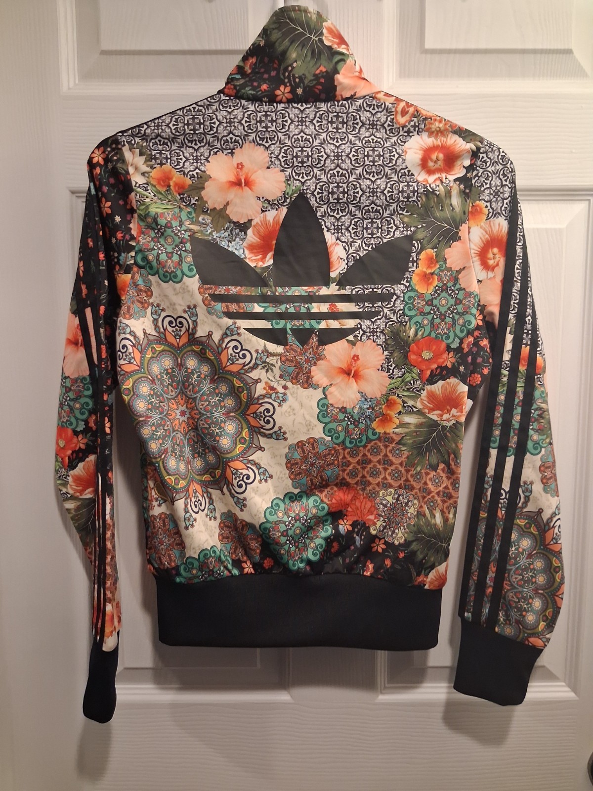 adidas Originals Women's Floral Multicolor Track Jacket Full Zip Size S