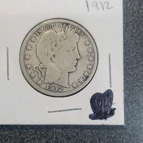 New Listing1912 Barber Half Dollar 50C Silver Circulated 0.9 Fine Silver  #429