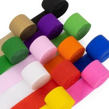 Party Crepe Paper Streamers - 12 Rolls 984ft Rainbow Crepe Paper Halloween Th...