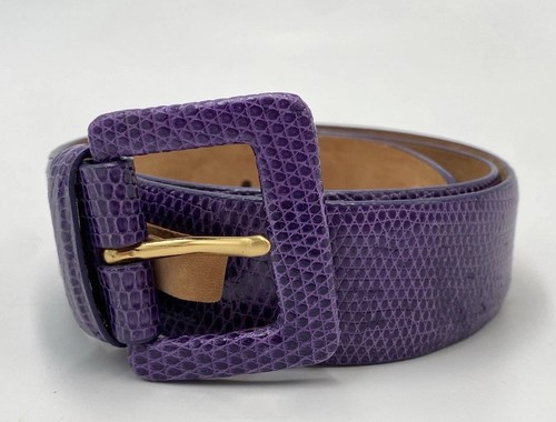 W. Kleinberg Damen Original Eidechse Gürtel Lila Medium - Lesen