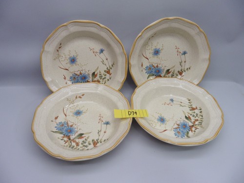 Mikasa Blue Daisies Rim Salad Soup Pasta Bowls 8 3/8" Set of 4 PRISTINE - Picture 5 of 5