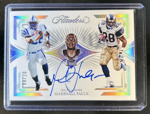2024 Panini Flawless Marshall Faulk Career Progressions Silver Auto #/20