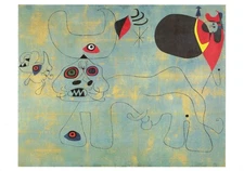 Postcard Joan Miro "The Bullfight" 1945 Paris: Musee Nat'l d'Art Moderne MINT