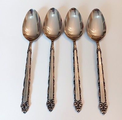 (4) Ekco Eterna MARY ELLEN Stainless Teaspoons~Free Shipping