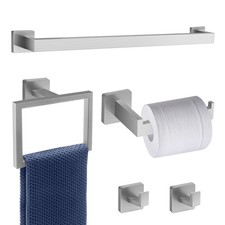 5 Piece Brushed Nickel Towel Bar Set Bathroom Hardware Set Brushed Nickel Bat...