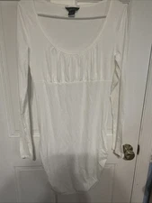 New Moda International Victorias Secret Long White Tunic Top Ladies Size M NWOT 