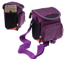 Navitech Purple Camera BagFor The Zunate 2.4" Digital camera