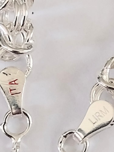 Bracciale Italia Argento Sterling 925 Maglia Bizantina Bolo | Nuovo Vecchio Stock Con Scatola - Foto 14 di 15