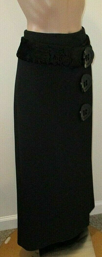 ワンピース DOLCE GABBANA Women Mid Skirts F6ARNT FUGPN N0000 Black DOLCE & GABBANA Runway Black Wool Skirt w/ Velvet At Waist