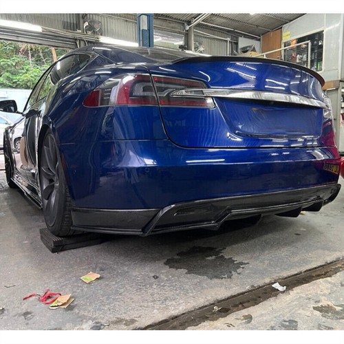 Carbon Fiber Rear Bumper Diffuser Lip Body Kit for Tesla Model S Sedan 2016-2019 - Picture 6 of 11
