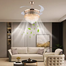 42in Ceiling Fan Light Modern Ceiling Fan Lamp 6 Wind Speed Gears+Remote Control