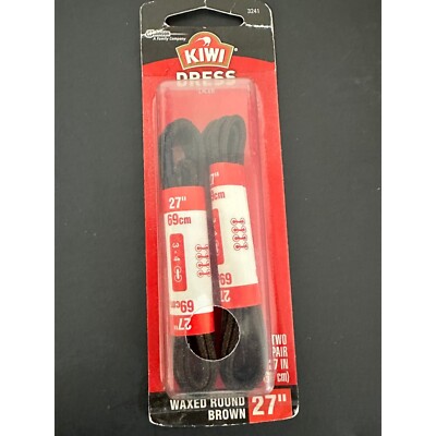 Kiwi DRESS Shoe Laces Waxed Round Brown 27 2 Pair 3-4 Eyelets | eBay