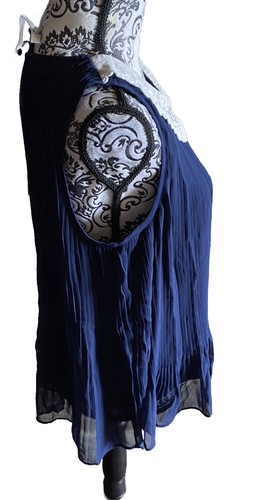 NWT LC Lauren Conrad M Blouse Peter Pam Collar Blue Top Medium Shirt Med - Picture 3 of 9