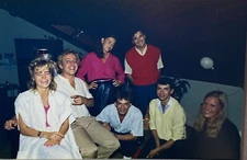 Vintage Photo Slide 1985 People Smiling Laughing Friends Posed