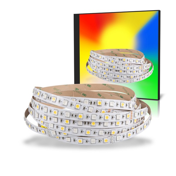 Mextronic 24V Led Streifen 5M Led Strip 5050 Rgb+Warmweiß (2700K) 72W 500CM 24V-image