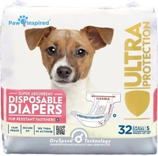 32 Paw Inspired Dog Diapers Female Disposable Puppy Dogs in Heat SMALL