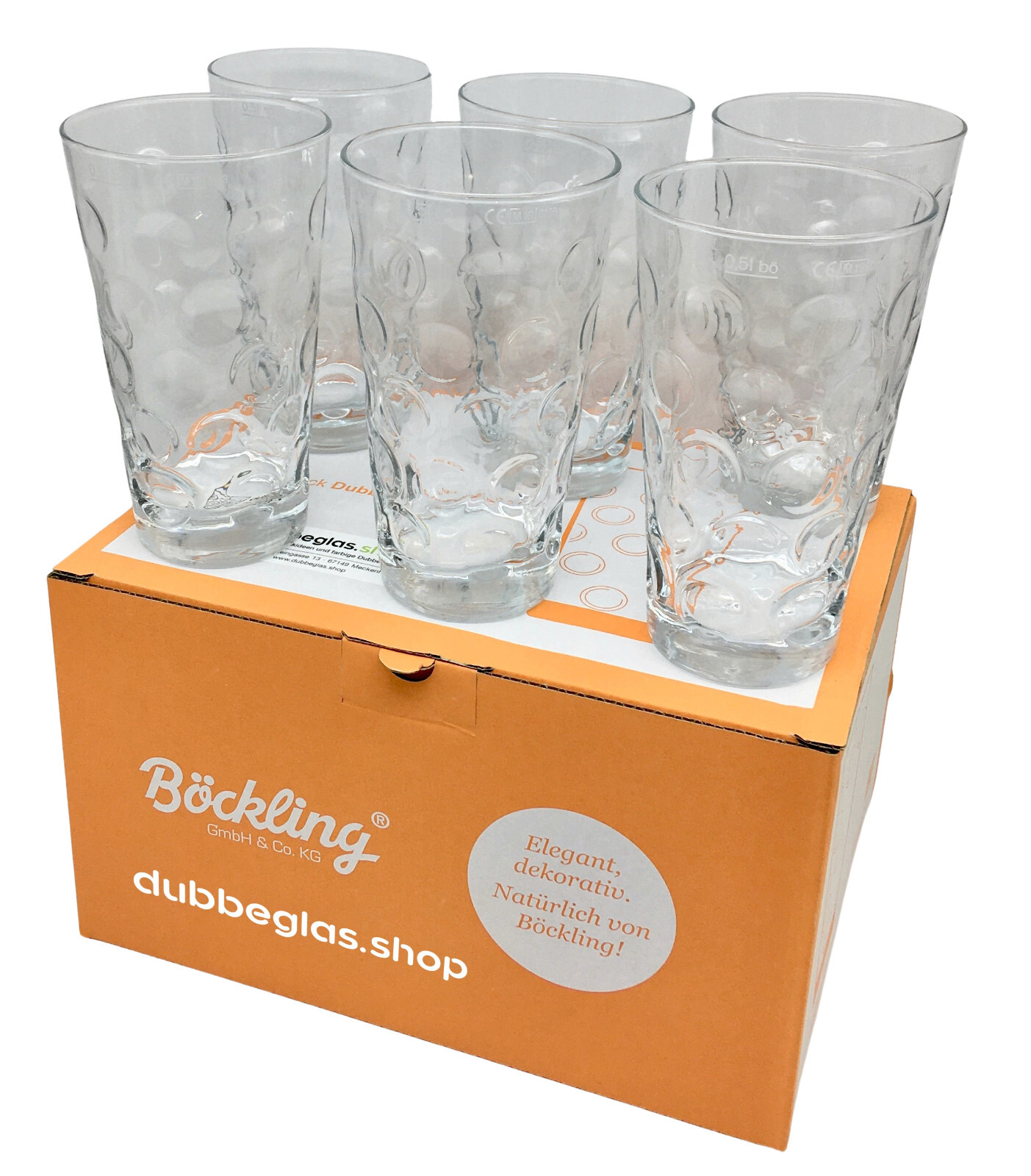 6 x Dubbegläser 0,5 L - Böckling Pfalz Dubbeglas und Schoppenglas
