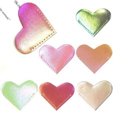 Leather Heart Bookmarks 6 Pieces Colors Cute Corner Page Book Marks Book Mark...