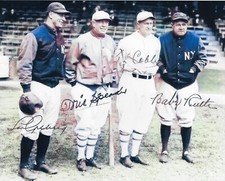 GEHRIG - SPEAKERS - COBB - RUTH   -  8  X  10  GLOSSY  SIGNED  PHOTO  REPRINT