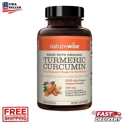 Naturewise Curcumin Turmeric 2250Mg | 95% Curcuminoids & Bioperine Black Pepper