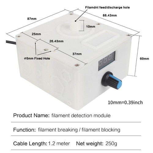 3D Pritner Parts Filament Sensor Blocking Clogging Breaking Detection Module - Afbeelding 8 van 8