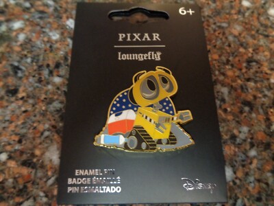 Loungefly Disney Pixar WALL-E Chibi Portrait Enamel Pin Metal Gold Rimmed New