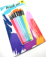 10Er Set Pinsel Rundpinsel Flachpinsel Brush FüR Wasserfarben Acryl ÖL Aquarell