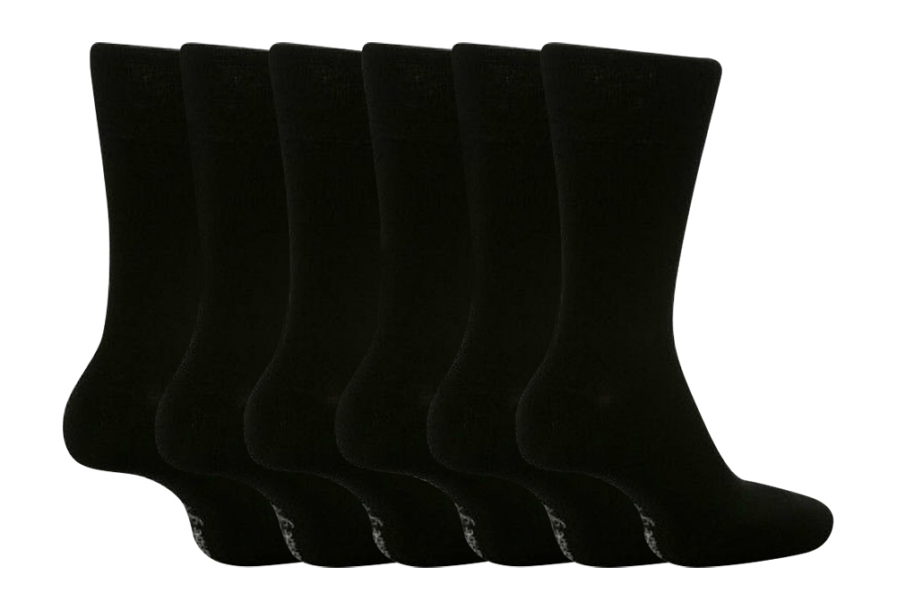 6 Pairs Mens BIGFOOT Gentle Grip Non Elastic Cotton Socks Size